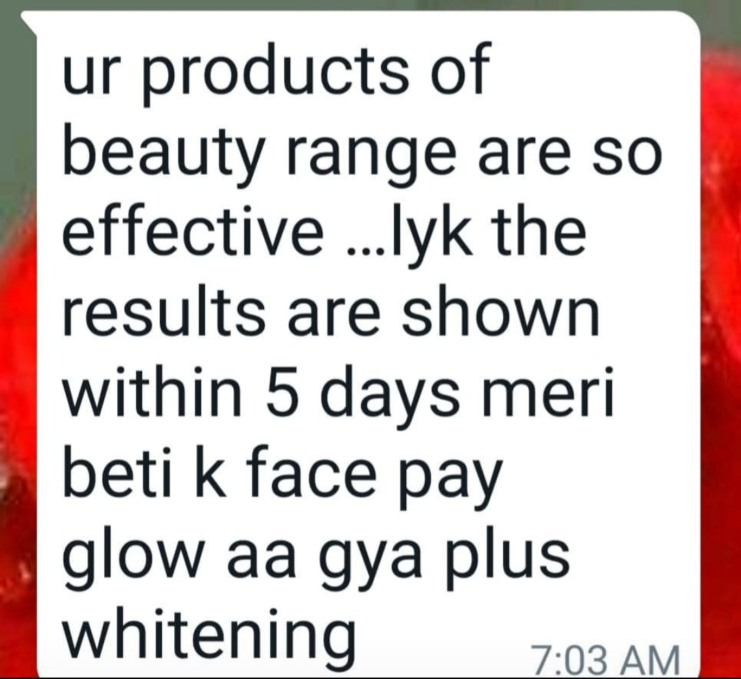 Beauty range gave glow on skin
